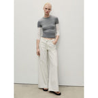 Jean Wideleg Rayures Taille Basse Ceinture