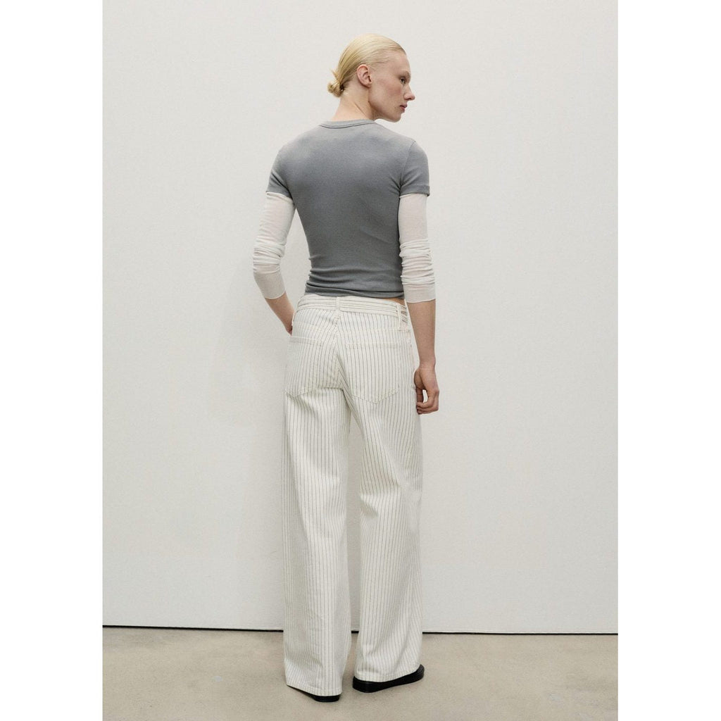 Jean Wideleg Rayures Taille Basse Ceinture