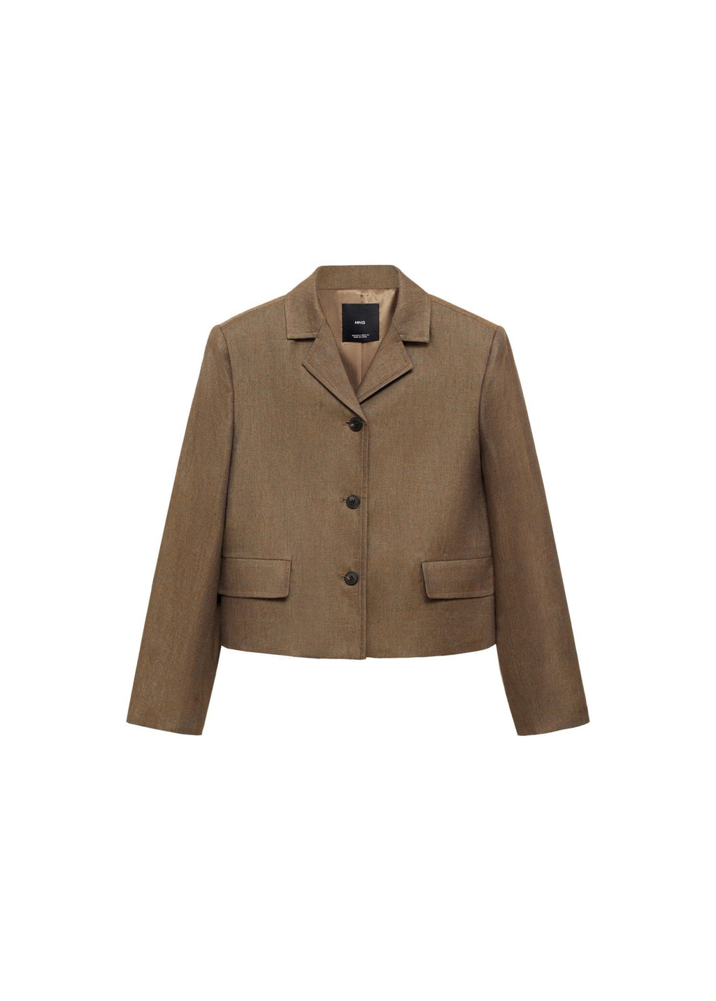 Blazer Crop En Lin Mélangé
