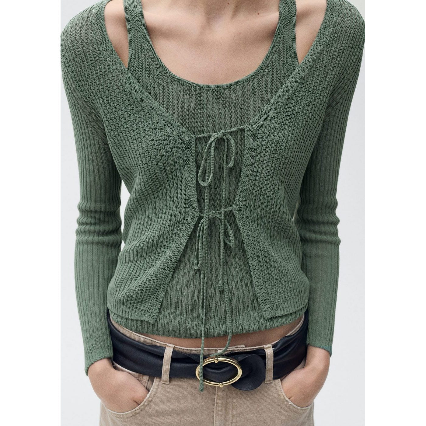 Cardigan Maille Côtelée Ns_x0001_Uds