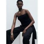 Pantalon Lyocell Droit À Pinces