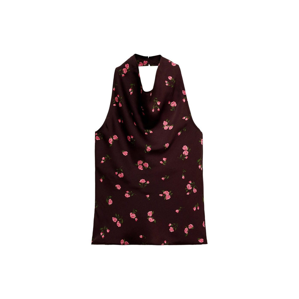 Top Drapé À Fleurs