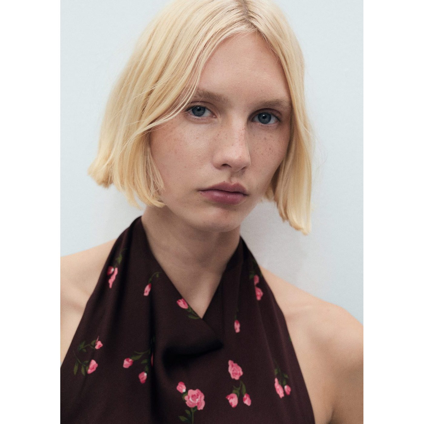 Top Drapé À Fleurs