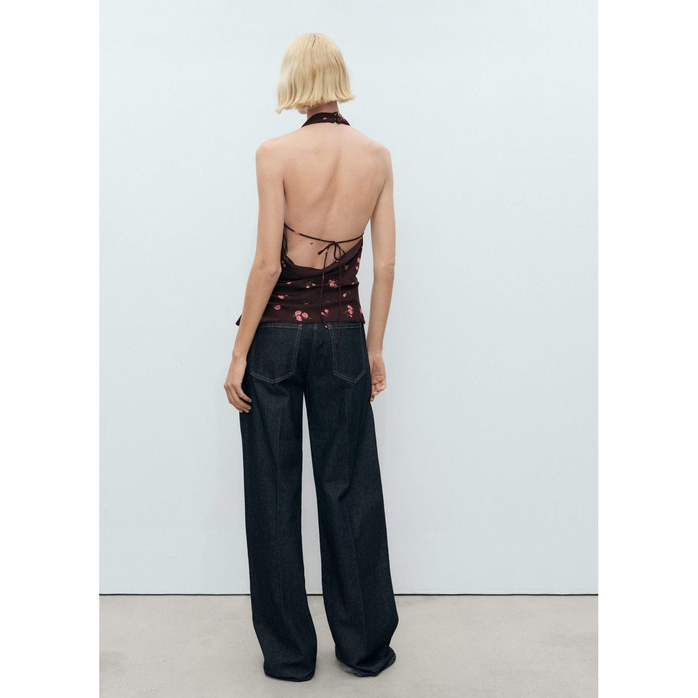 Top Drapé À Fleurs