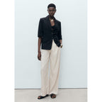 Pantalon Lin Bouton Écaille