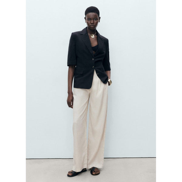 Pantalon Lin Bouton Écaille