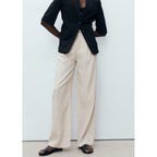 Pantalon Lin Bouton Écaille