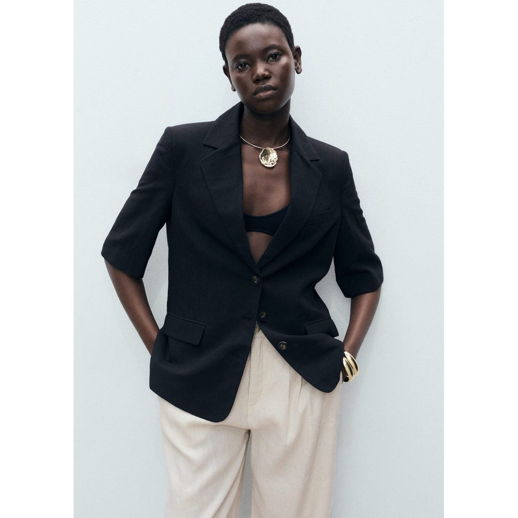 Pantalon Lin Bouton Écaille