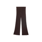 Pantalon Droit Maille Côtelée