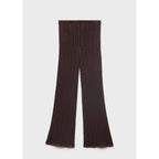 Pantalon Droit Maille Côtelée