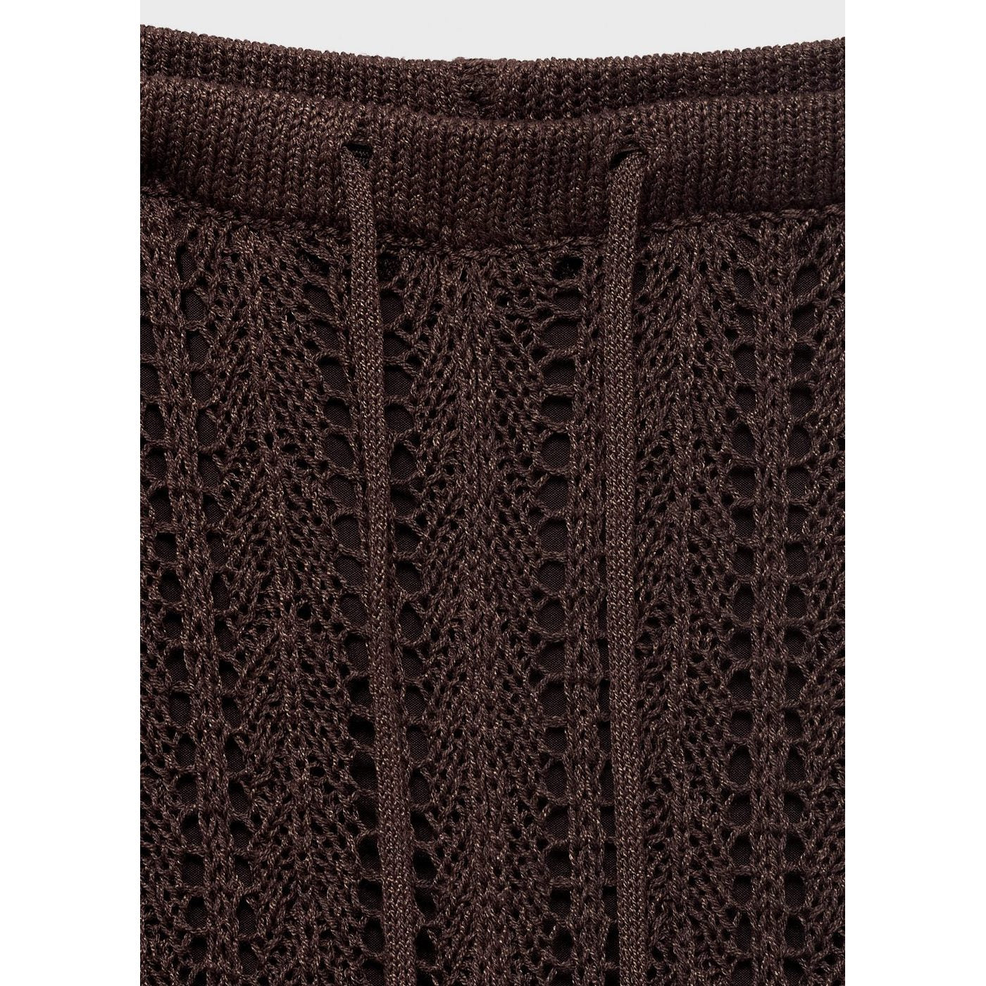 Pantalon Droit Maille Côtelée