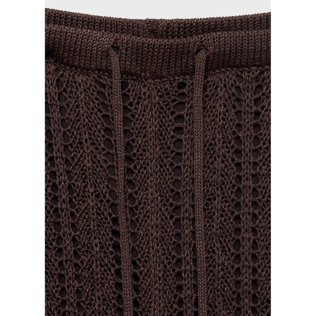 Pantalon Droit Maille Côtelée