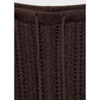 Pantalon Droit Maille Côtelée