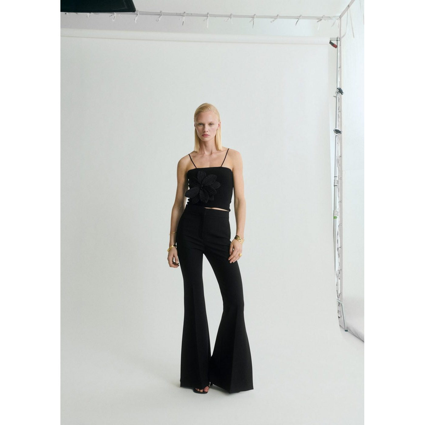 Top En Maille Bretelles Maxi Fleur