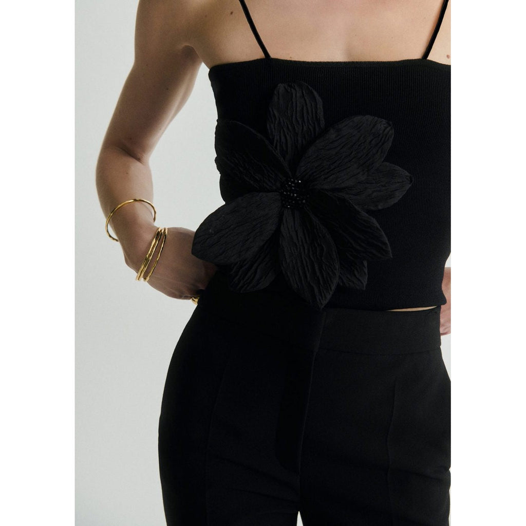 Top En Maille Bretelles Maxi Fleur