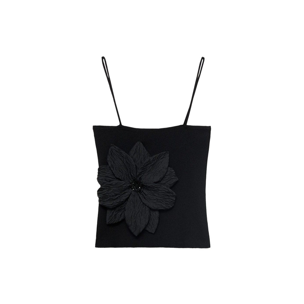 Top En Maille Bretelles Maxi Fleur