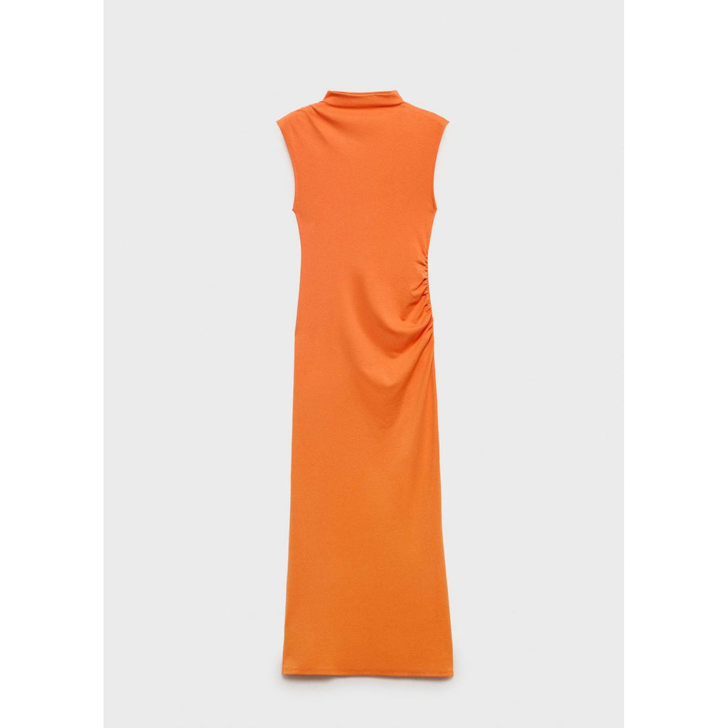 Robe Drapée À Col Montant