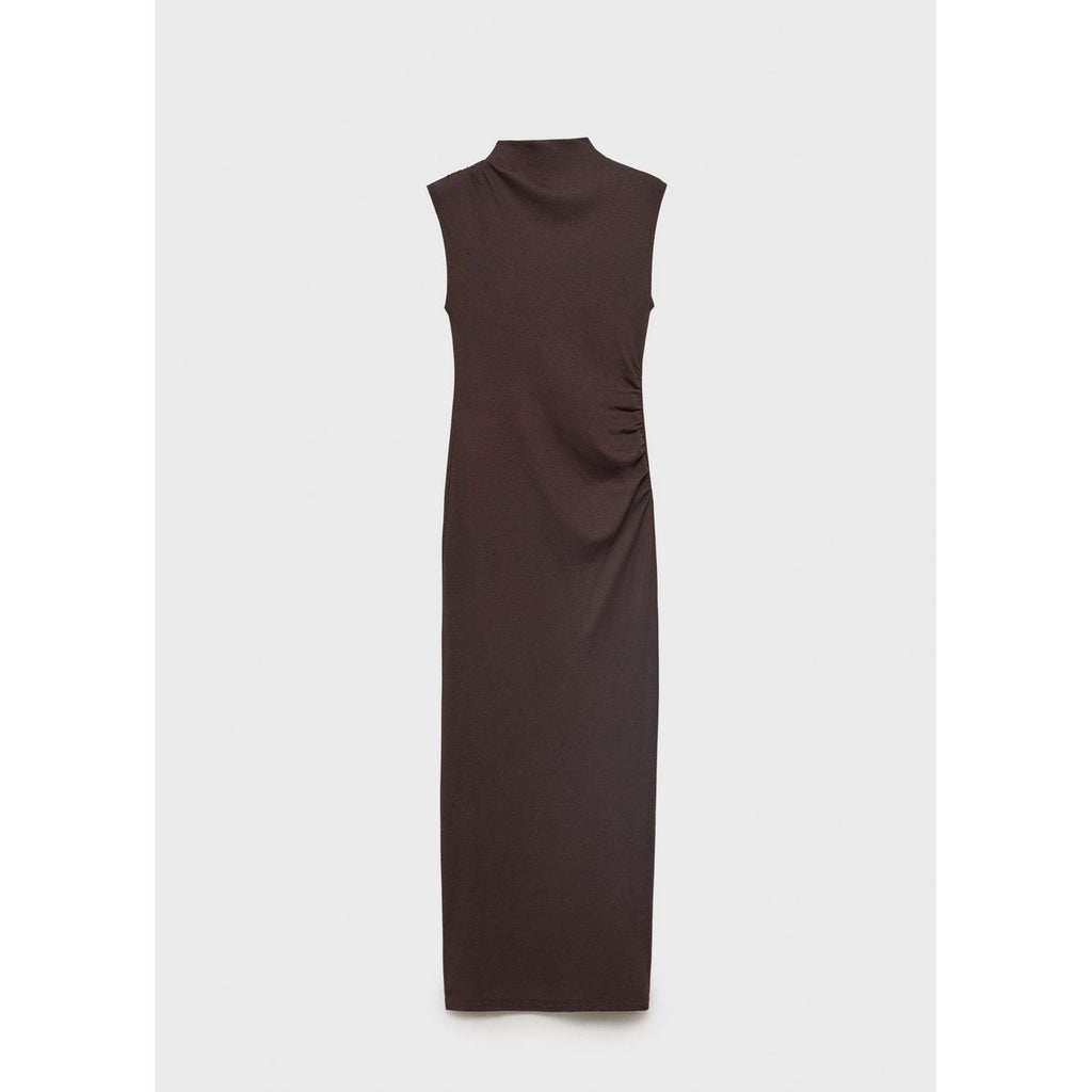 Robe Drapée À Col Montant
