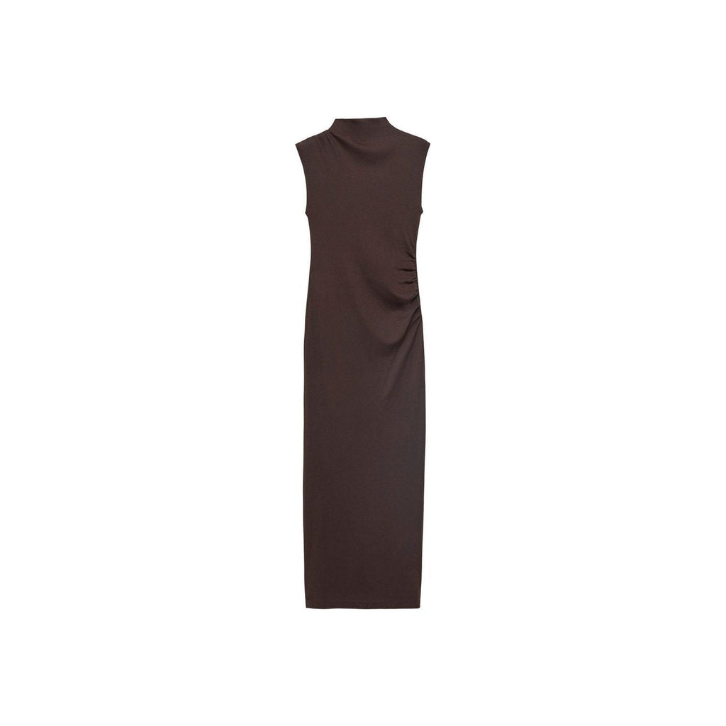 Robe Drapée À Col Montant