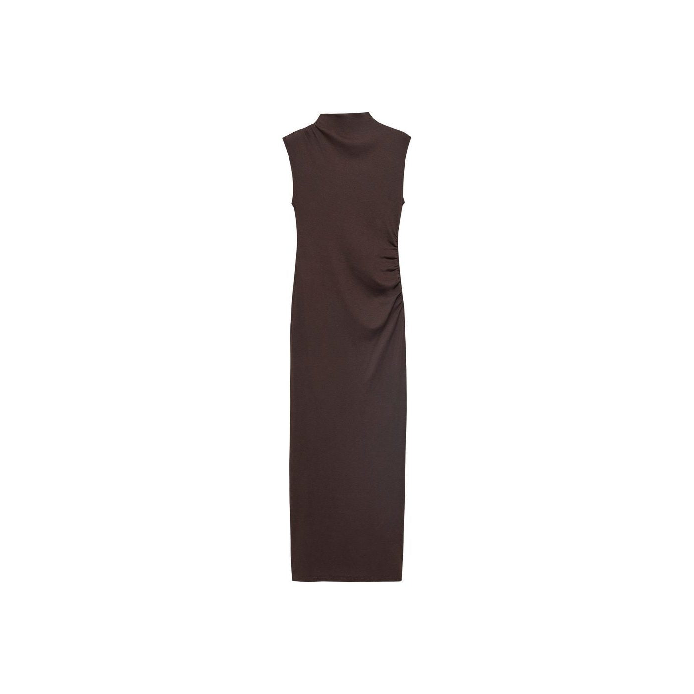 Robe Drapée À Col Montant