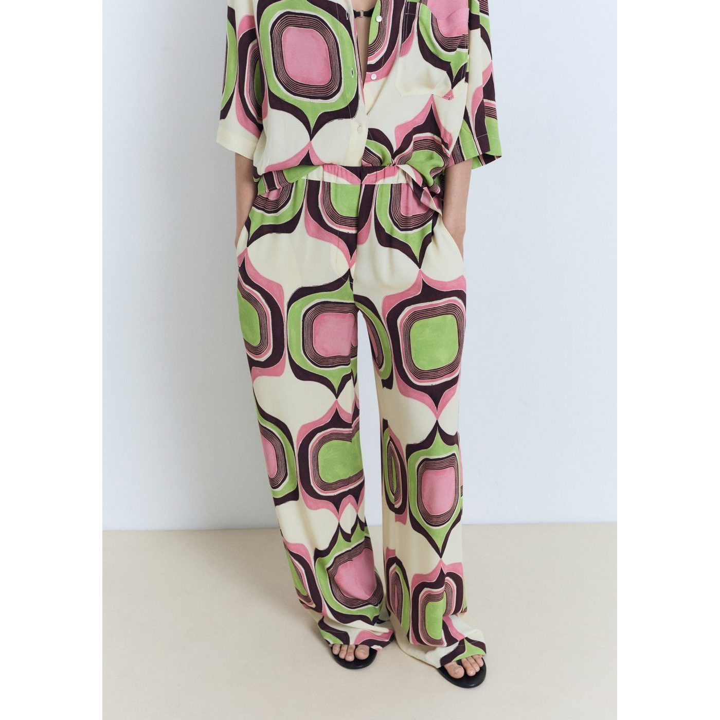 Pantalon Imprimé Géométrique