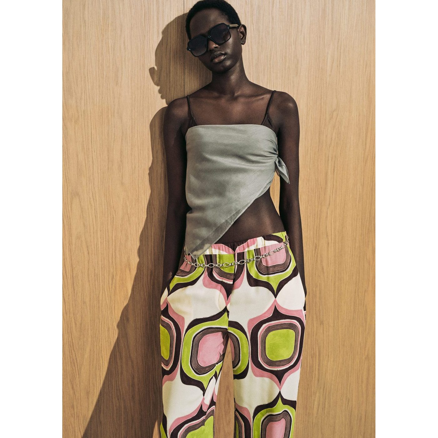 Pantalon Imprimé Géométrique