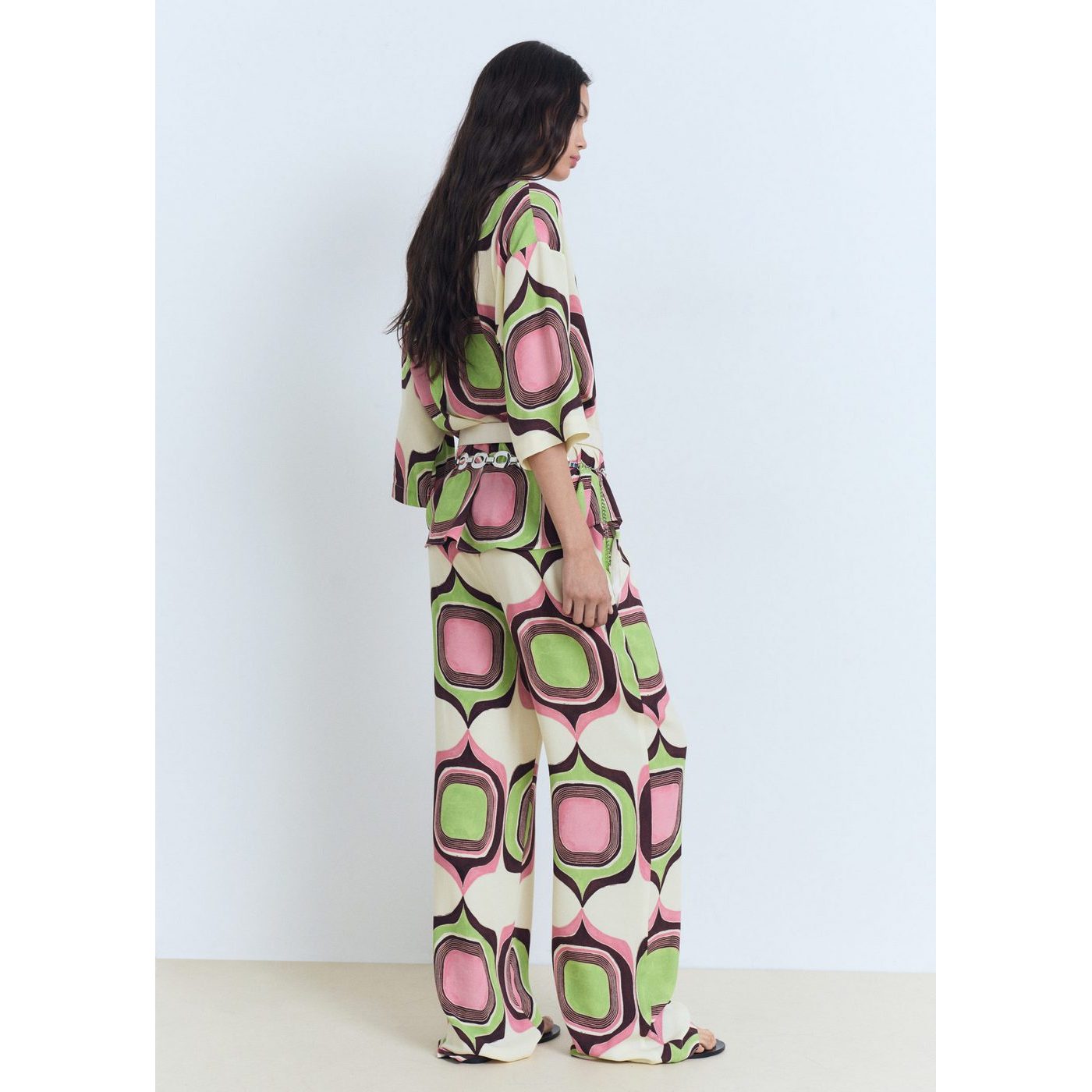 Pantalon Imprimé Géométrique