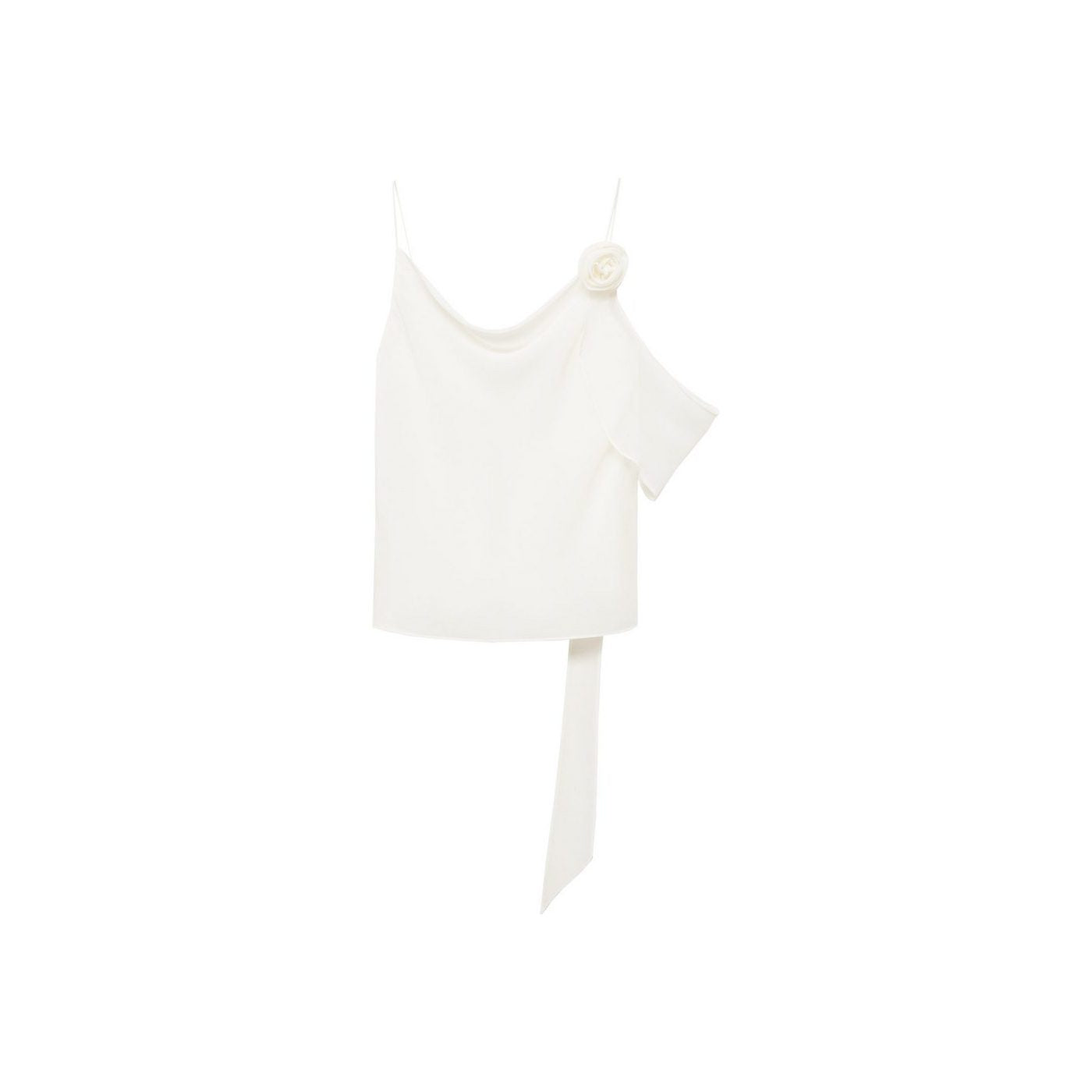 Top Drapé Détail Fleur