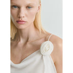 Top Drapé Détail Fleur