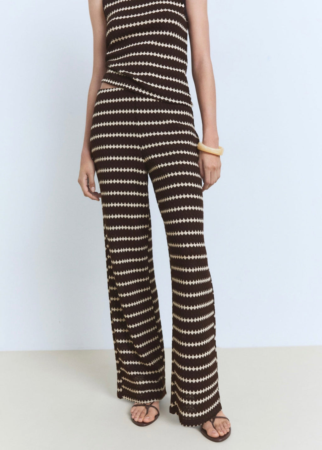 Pantalon Maille En Imprimé Géométrique