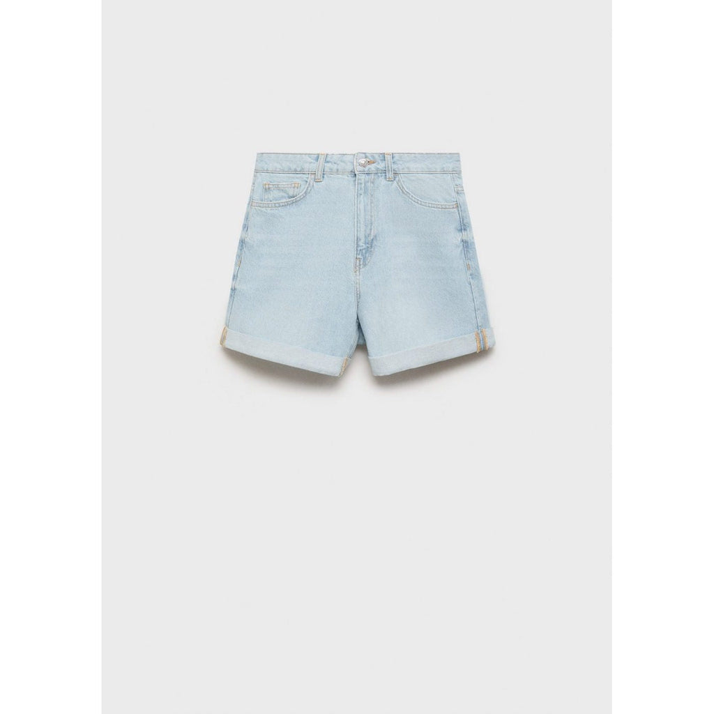 Short En Jean Taille Haute Coupe Mom