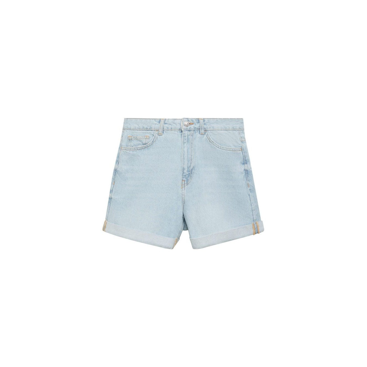 Short En Jean Taille Haute Coupe Mom