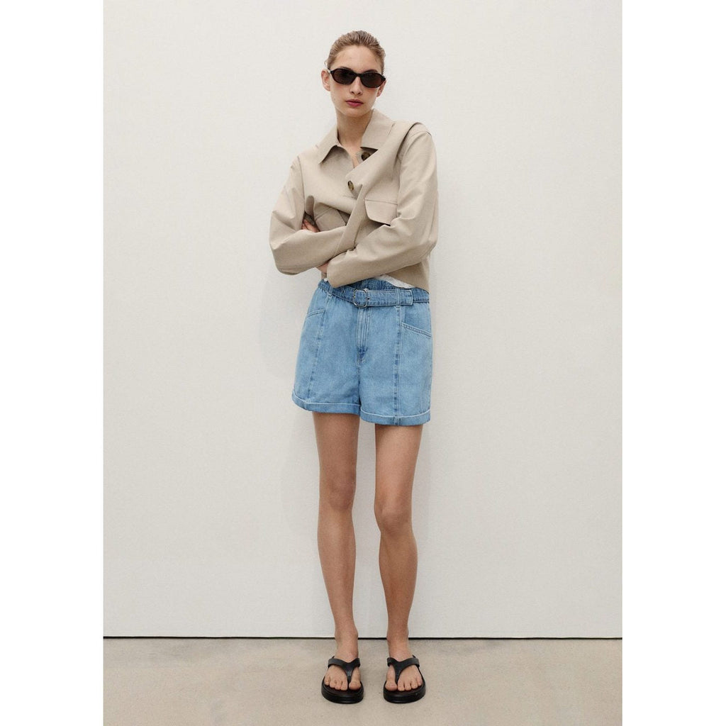 Short En Jean Paperbag Avec Ceinture