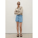 Short En Jean Paperbag Avec Ceinture