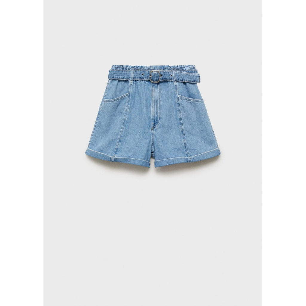 Short En Jean Paperbag Avec Ceinture