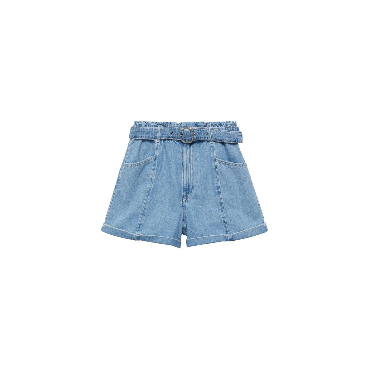 Short En Jean Paperbag Avec Ceinture
