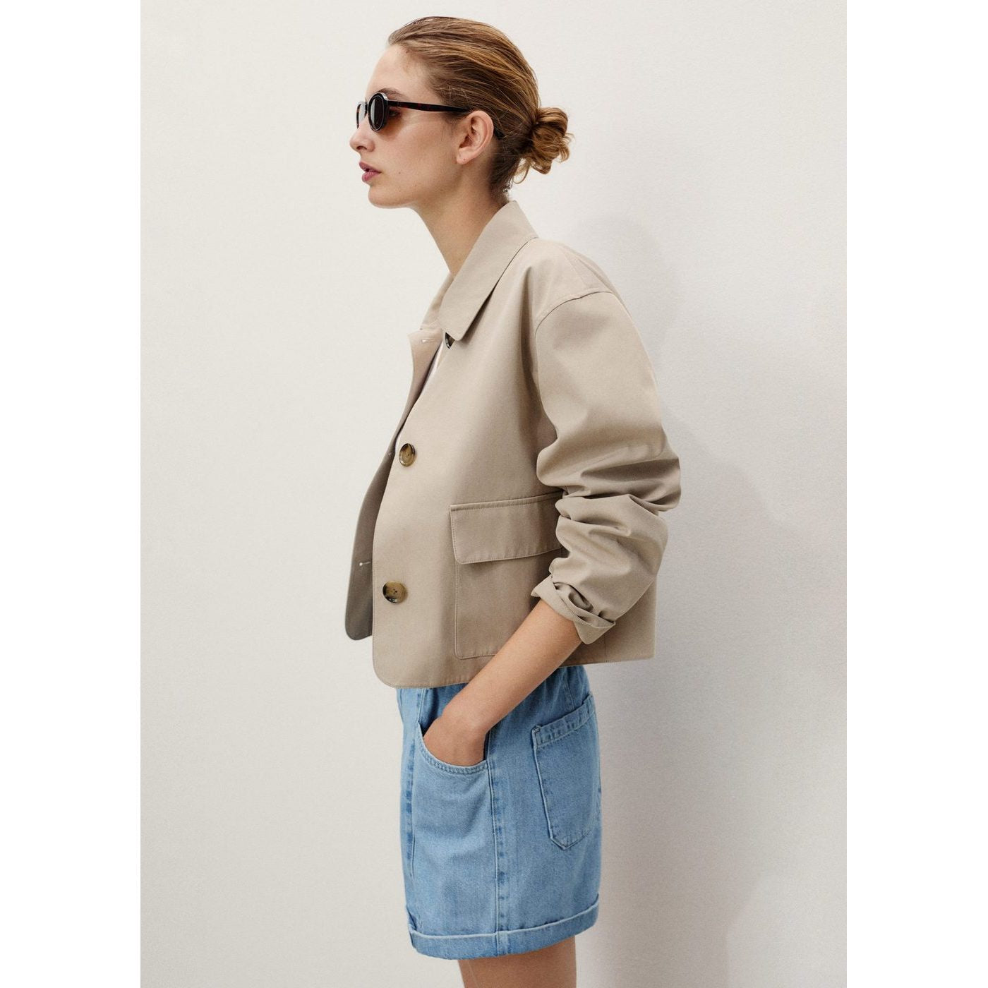 Short En Jean Paperbag Avec Ceinture