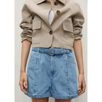 Short En Jean Paperbag Avec Ceinture