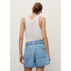 Short En Jean Paperbag Avec Ceinture