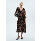 Robe Florale Manches Bouffantes