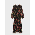 Robe Florale Manches Bouffantes