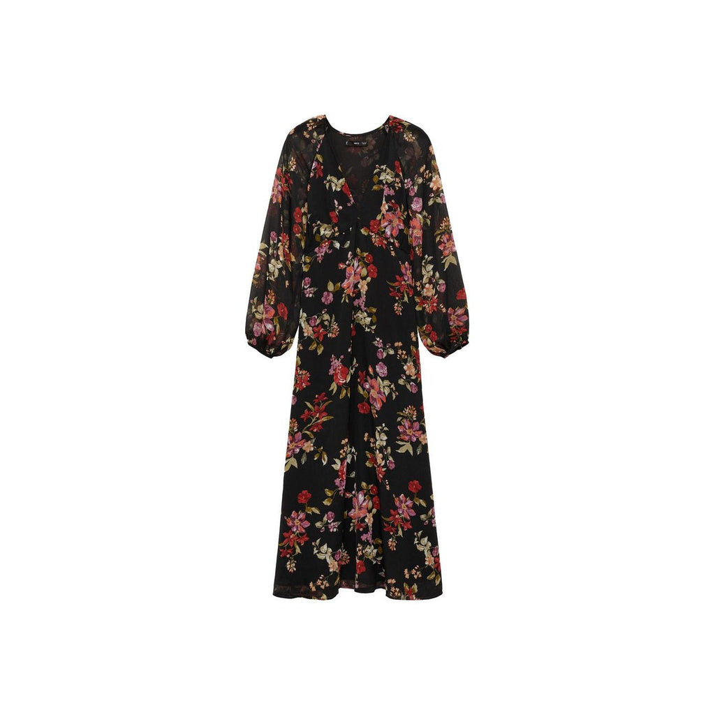 Robe Florale Manches Bouffantes