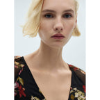 Robe Florale Manches Bouffantes