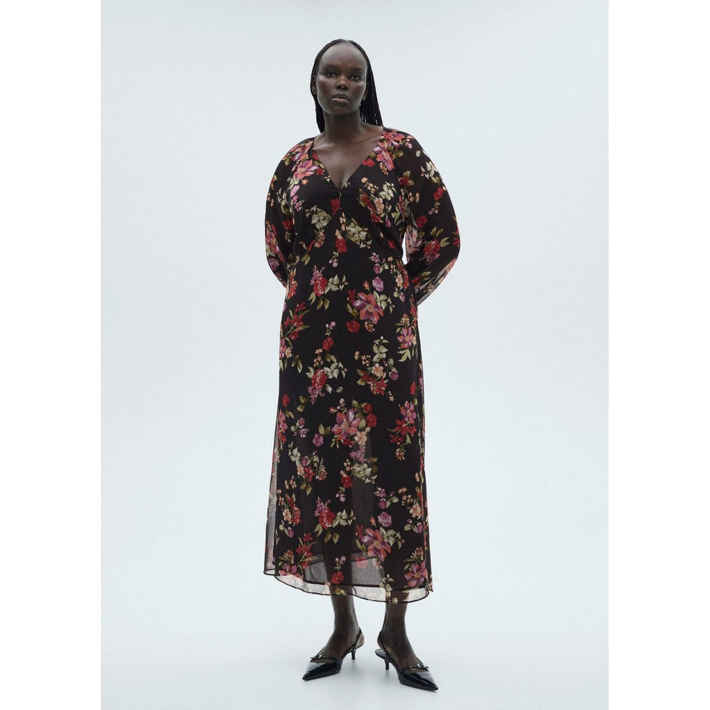 Robe Florale Manches Bouffantes