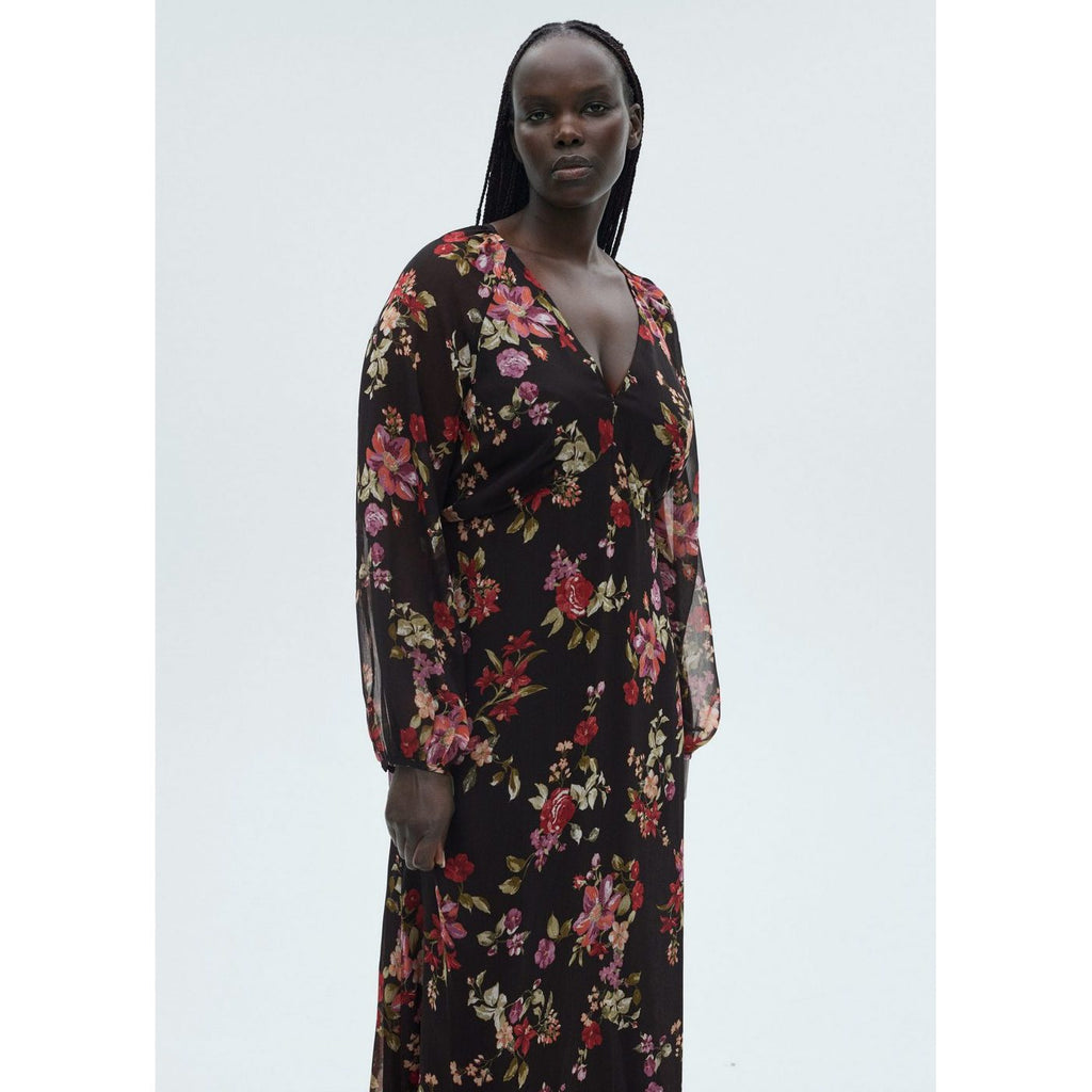 Robe Florale Manches Bouffantes