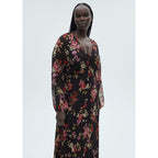Robe Florale Manches Bouffantes