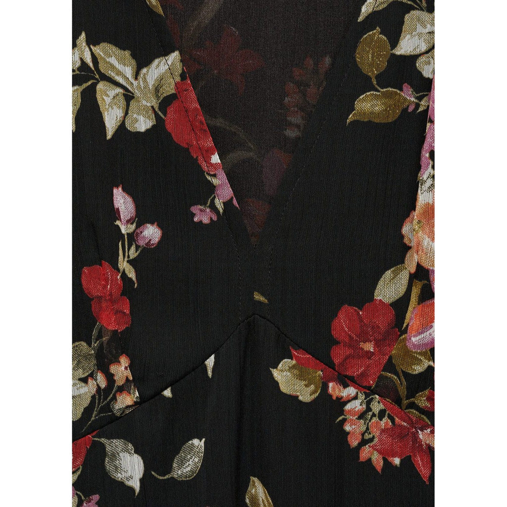 Robe Florale Manches Bouffantes