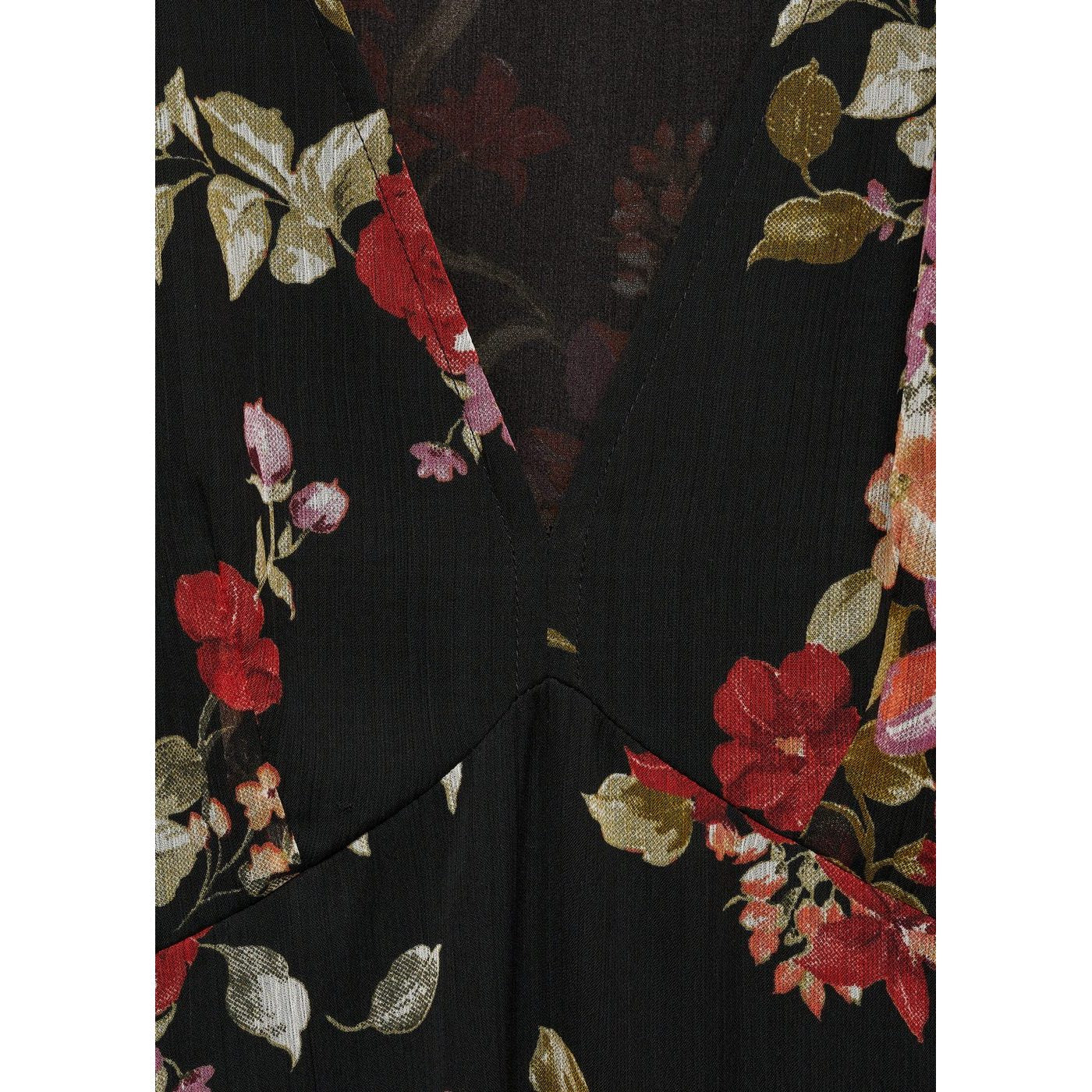 Robe Florale Manches Bouffantes