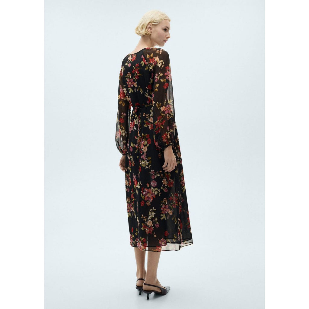 Robe Florale Manches Bouffantes