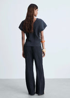 Pantalon Droit Plissé